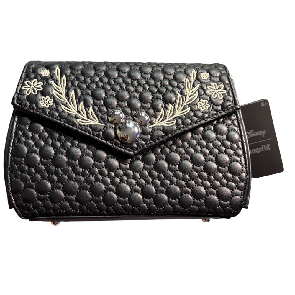 Loungefly Disney Sketched Mickey Mouse Black Quilted Crossbody Bag WDTB3395 NWT